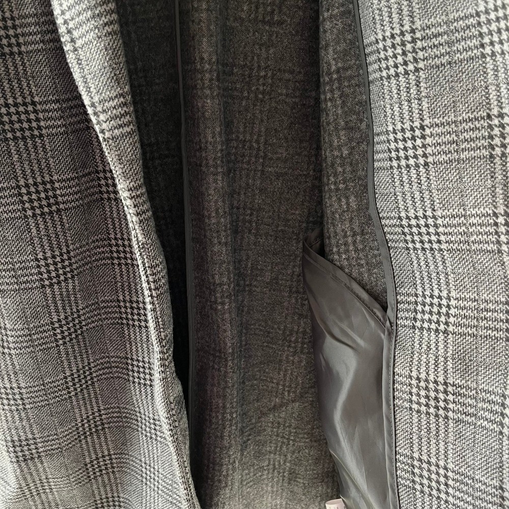 Grey Houndstooth Long Coat M - image 6